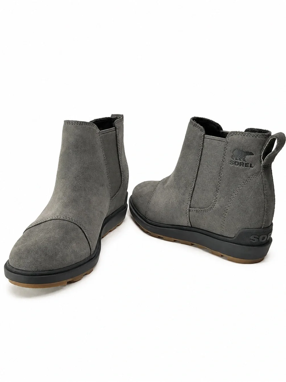 SOREL Evie II Chelsea Waterproof Suede Ankle Boots Gray Size 6.5